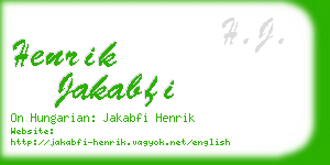 henrik jakabfi business card